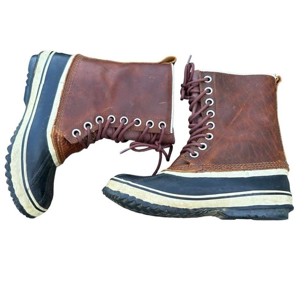 Sorel 1964 Premium Brown Leather Waterproof Duck Boots Women’s Size 8 - Picture 5 of 14